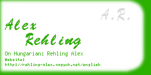 alex rehling business card